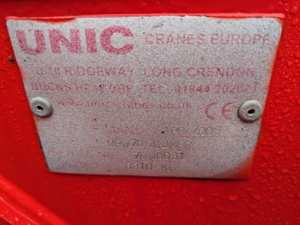 UNIC URW706 Spider crane - Image 13