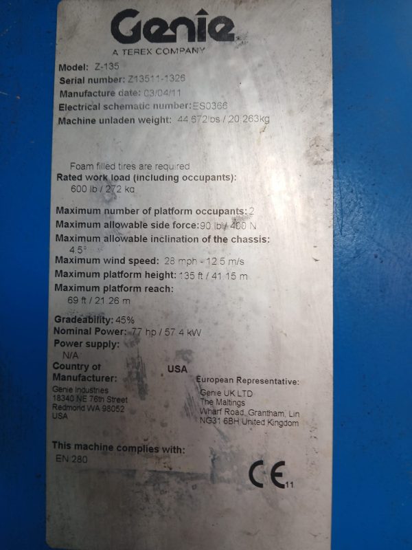Genie Z135/70 Articulated Boom - Image 15